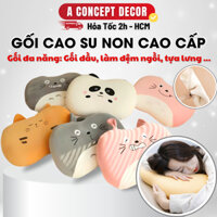 Gối Cao Su Non Cao Cấp Dùng Gối Đầu Đệm Ngồi Tựa Lưng Hỗ Trợ Đau Vai Gáy Cho Văn Phòng Gối Ngủ êm Mềm Vỏ Gối Dễ Thương