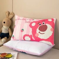 Gối Cao Su Non Gấu Dâu, Kuromi tím dễ thương, phi hành gia thỏ Happy - Êm Ái, Thoáng Mát, Chống Mỏi Cổ