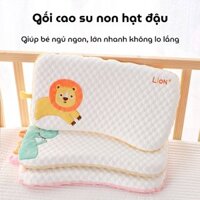 Gối cao su non, gối chống bẹp đầu, gối lõm hạt đậu massage vải cotton Nhung,vỏ tháo rời dễ vệ sinh cho bé