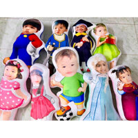 Gối cầu thủ đá banh ghép mặt bé