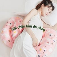 Gối chặn bầu cánh tiên kèm gối phụ hổ trợ nâng đỡ bụng, chống mỏi lưng/ Gối ôm đa năng cho bà bầu/ Chặn bầu cao cấp