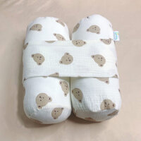 Gối Chặn Cho Bé Sơ Sinh Cao Cấp Chống Giật Mình Giúp Bé Ngủ Ngon Hơn - Gấu Nâu