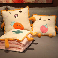 Gối chăn đa chức năng 2 trong 1, gối ngủ văn phòng, gối chăn có thể gập lại, dày dạn, làm mát mùa hè cho ô tô