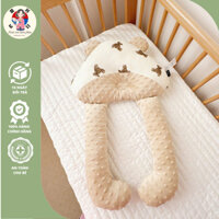 Gối Chặn Đa Năng Cho Bé TR007 Chất Liệu Muslin Hạt Đậu, Gối Chặn Chữ U Hình Nấm Mềm Mại An Toàn