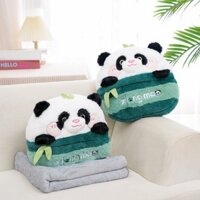 Gối Chăn Mền Gấu Trúc Má Hồng Cute 2 Trong 1, Bộ Chăn Gối Ngủ Cấp Cho Dân Văn Phòng Siêu Tiện Lợi - Bemori.official