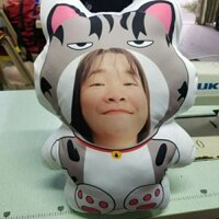 Gối chibi ghép mặt theo yêu cầu tặng kèm móc khóa ( your face pillow)