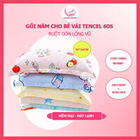 Gối cho bé tencel 60s Katina House, kt 40x60cm, gối gòn lông vũ mềm mịn mát lạnh