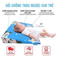Gối chống trào ngược dạ dày trẻ em - gối chống nôn trớ cho bé - gối cao su non thương hiệu YOROKOBI