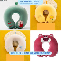Gối chữ U cao su non kê cổ chống đau mỏi vai gáy dùng cho văn phòng du lịch quà tặng được chọn mẫu