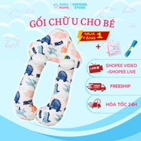 Gối chữ U cho bé sơ sinh chất cotton HABU chống giật mình chống méo đầu gối chữ U bông 3D không xẹp lún bé ngủ ngon