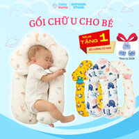 Gối chữ U cho bé sơ sinh HABU chống giật mình chống méo đầu gối chữ U chất cotton mềm mịn bông 3D không xẹp lún