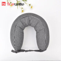 Gối chữ u kê choàng cổ bông hạt cao cấp Tresette nhập khẩu Hàn Quốc CAO CẤP - Xám đen