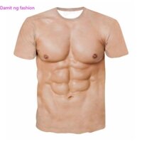 Gói cơ bắp người đàn ông áo thun cá tính cosplay thực tế giả ngực giả quần áo bụng hàng năm hiệu suất quần áo