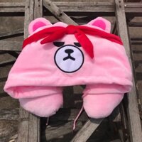 Gối cổ chữ U gấu Krunk BlackPink siêu mềm mịn