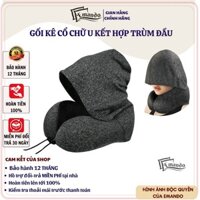 Gối Cổ U Mũ Trùm Đầu Kê Cổ Cao Su Non Công Thái Học EMANDO Chống Đau Mõi Vai Gáy Tựa Cổ Đi Máy Bay, Ô Tô, Du Lịch