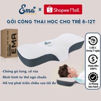 Gối công thái học cho trẻ em EMA - Hỗ trợ phát triển chiều cao tối đa, định hình tư thế ngủ cho bé chống gù lưng, cổ rùa