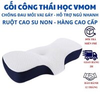 Gối công thái học VMOM - Chống đau mỏi vai gáy, ngủ ngáy, dễ vào giấc - Thiết kế riêng cho nằm ngửa và nằm nghiêng