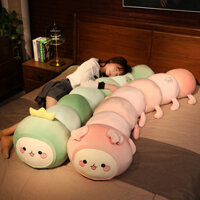 Gối dài hình con sâu dễ thương bắt chéo chân khi ngủ, chuyên dụng cho bà bầu cầm