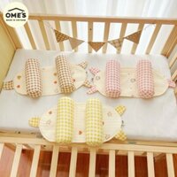 Gối Định Hình Đầu  OME'S Cho Bé, Gối Chống Bẹp Đầu, Gối Chặn Cho Bé Sơ Sinh, Chống Méo Đầu Xô Muslin