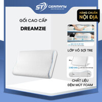 Gối Dreamzie Made In EU nội địa Đức, gối ngủ ngon công thái học chống đau mỏi vai gáy, vỏ gối sợi tre GST ELC 160028