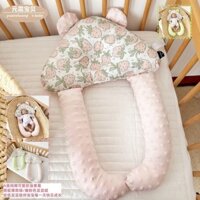 Gối Êm Dịu Gối Hình Chữ U Nhung Hạt Đậu Gối Định Hình Đầu Chống Lệch Gối Ôm Ngủ Cho Bé