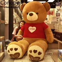 Gối gấu bông CONOPERY, PP Cotton Fill 80CM Đồ chơi nhồi bông gấu bông, Gấu nhồi bông mềm khổng lồ màu hồng nâu