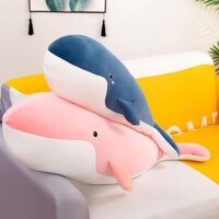 Gối hình cá voi lớn, búp bê, búp bê cá heo, chân giường, gối dài cho bé trai và bé gái làm quà tặng