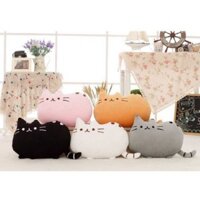 Gối hình mèo 40x30cm siêu cute vải nhung Hàn Quốc để lót đệm lưng, ôm ngủ, trang trí sofa đa dụng
