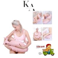 Gối hỗ trợ cho bé bú, gối ngủ bà bầu,Gối hỗ trợ bé bú sữa, Gối chữ C đa năng, Gối chống trào ngược cho bé