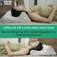 Gối hỗ trợ điều trị thoái hóa cột sống cổ 2 đầu chuyên dụng- Chính hãng AIRU. gối cổ airu.