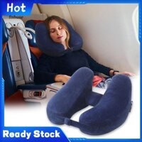 Gối Kê Cổ Bơm Hơi Hình Chữ h Màu Trơn Có Van Điện Thoại Di Động Tiện Dụng Mang Theo Du Lịch / Máy Bay