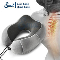 Gối kê cổ chữ U cao su non EMA chống đau mỏi cổ vai gáy cho dân văn phòng, đi du lịch, tàu xe... - Xám