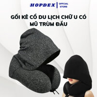 Gối kê Cổ Chữ U Có Mũ HOPDEX Thiết Kế Công Thái Học Chống Đau Mỏi Vai Gáy, Dành Cho Dân Văn Phòng Và Du Lịch