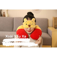gối kê cổ gấu bông Pooh - Mickey minnie mouse kèm bịt mắt ngủ