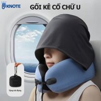 Gối kê cổ KNOTE chữ U ruột êm vỏ mềm dành cho dân văn phòng lái xe và du lịch đường dài nón đi kèm