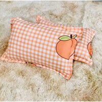 Gối kê đầu kèm ruột - Gối nằm bông hạt sạch, êm ái kích thước 45x65cm Đào Cam, Kẻ Sắc Màu, Gấu Rich,...
