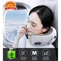 Gối kê đầu và Massage vai cổ ngồi oto máy bay tàu xe văn phòng - Xịn đẹp êm ái - Đa chế độ rung, xoay