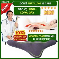 Gối kê lưng Memory Foam 3B Care K30 dáng tử cung duy trì đường cong sinh lý cơ thể, gối kê cổ cao su non nâng đỡ cột số