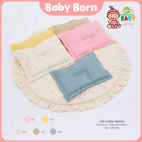 Gối lõm sơ sinh Anminaza Minmin chống bẹp đầu vỏ sợi tre cao cấp mềm mại, thoáng khí cho bé Baby Born shop