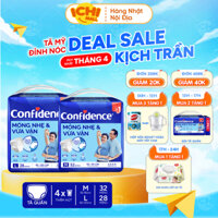 (GÓI LỚN) Tã quần người lớn CONFIDENCE size M, L - An toàn và tiện lợi