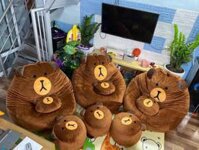 Gối lười hạt xốp Gấu Brown