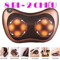 Gối Massage 8 Bi Hồng Ngoại 2 Chiều, Đảo Chiều Nhật Bản, Máy Massage Cổ Vai Gáy Hồng Ngoại