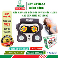 Gối Massage cổ vai gáy đấm bóp, xoa bóp Nikio NK-136DC Đèn hồng ngoại Pin Sạc
