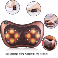 Gối Massage Cổ Vai Gáy Hồng Ngoại 8 Bi Nhật Bản