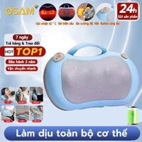 Gối Massage Cổ Vai Gáy Hồng Ngoại Cao Cấp, Gối Massage Lưng 3 Chế Độ, Gối Massage Toàn Thân Nhỏ Gọn áp dụng cho Xe Hơi