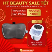 Gối massage Cổ Vai Gáý Lưng Shiatsu 3D HoMedics SP-135 HTBeauty kèm nhiệt hồng ngoại, con lăn đảo chiều sử dụng pin sạc