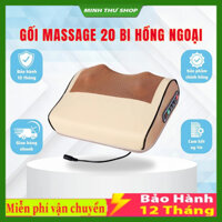 Gối Massage Cổ Vai Gáy, lưng Hồng Ngoại 20 Bi Cao Cấp , Bảo Hành 30 Ngày Lỗi 1 Đổi 1