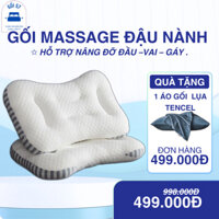 Gối Massage Đậu Nành Cao Cấp Ruột Gối Lông Vũ Gối Đầu Nằm Ngủ Ngon Chuẩn Khách Sạn Năm Sao