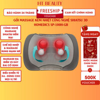Gối massage lưng cổ vai gáy công nghệ Shiatsu 3D HoMedics SP-100H GB HTBeauty kèm nhiệt rung massage chuyên sâu