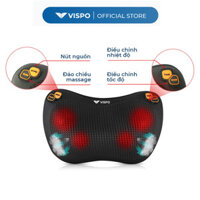 Gối Massage Nhiệt Hồng Ngoại VISPO VP-G23 - 4 Bi Xoay Chuyên Dùng Cho Cổ, Vai, Gáy, Thắt Lưng Sử Dụng Tại Nhà, Văn Phòng Hoặc Trên Ô tô - Sạc Pin